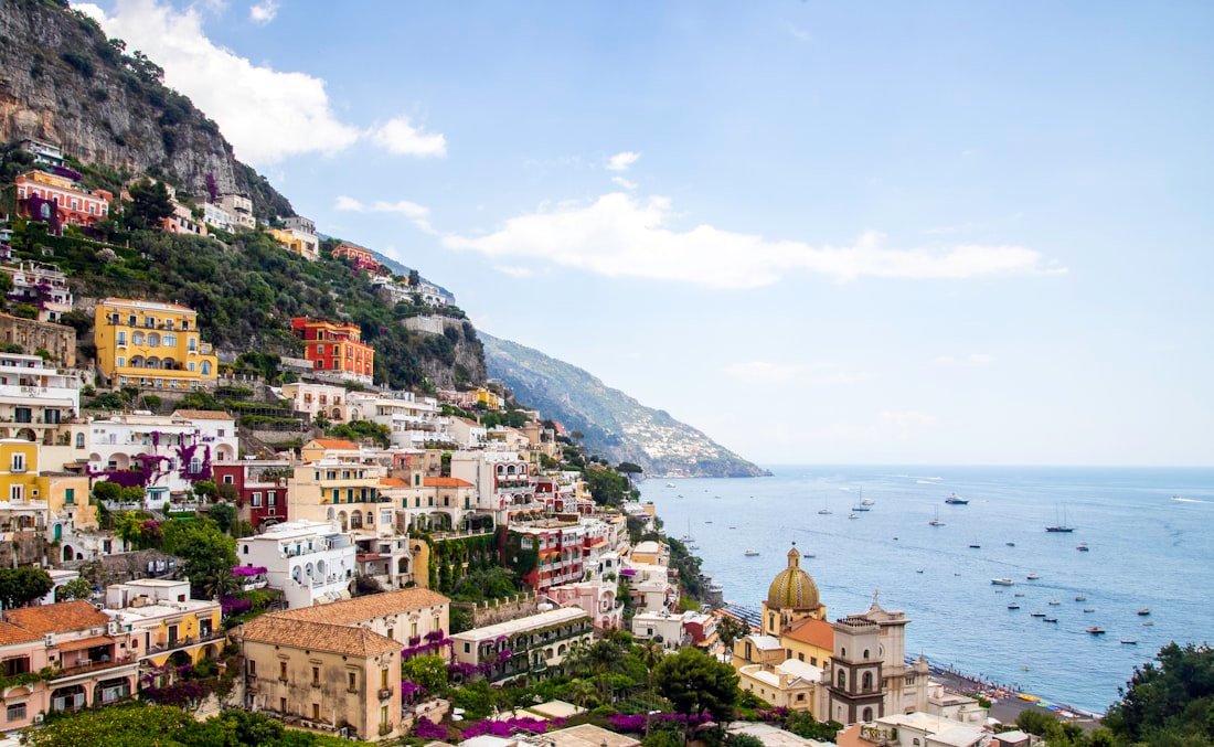 Cliffside pastel houses of Positano on the Amalfi Coast